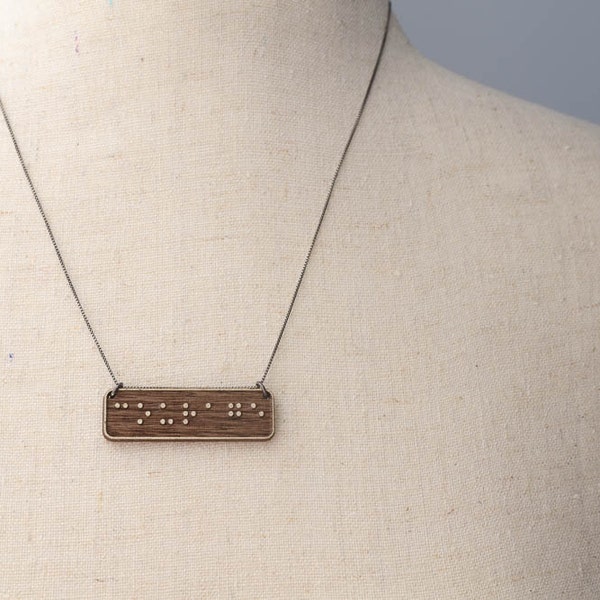 COURAGE Braille Necklace : Modern / Minimalist / Message / Virtue