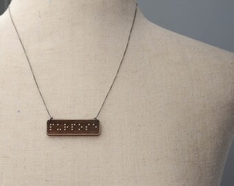 Collar Braille PROPÓSITO: Moderno / Minimalista / Mensaje / Virtud