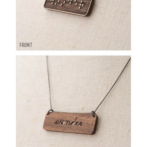 WONDER Braille Necklace : Modern / Minimalist / Message / Virtue image 2