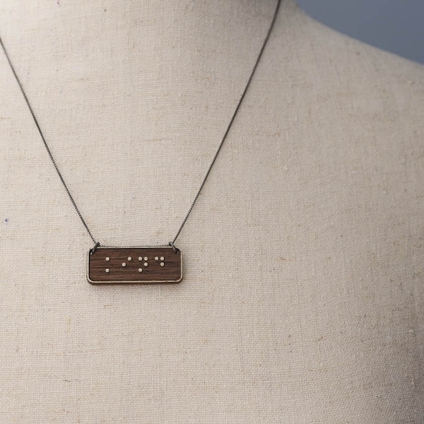 KIND Braille Necklace : Modern / Minimalist / Message / Virtue