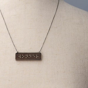 WONDER Braille Necklace : Modern / Minimalist / Message / Virtue image 1