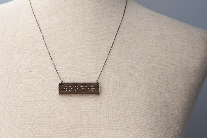 WONDER Braille Necklace : Modern / Minimalist / Message / Virtue image 1