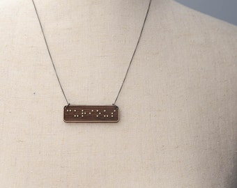 CURIOUS Braille Necklace : Modern / Minimalist / Message / Virtue