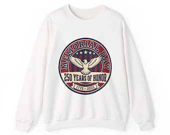 Gedenktag 250 Jahre Ehre Rundhals-Sweatshirt | USA 250, feuerrote Vintage