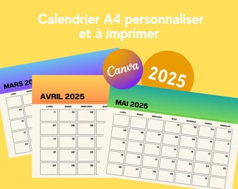 2025 monthly calendar to personalize and print