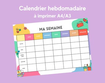 Printable weekly planner for preschoolers with stickers, timetable, routine chart