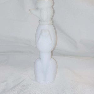 Avon Bird of Paradise Cologne in a White Milk Glass Poodle Bottle with Contents Vintage 1960s
