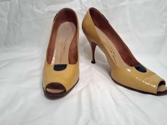 Vintage 1950s Andrew Geller Yellow Patent Leather… - image 5