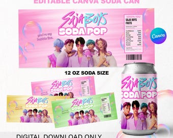 Saja Boys Kpop Demon Hunters Inspired- Soda Pop Can Covers -set of