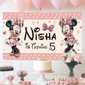 Personalisierte Minnie Maus Geburtstag Kulisse: Digitaler Download Party Dekor