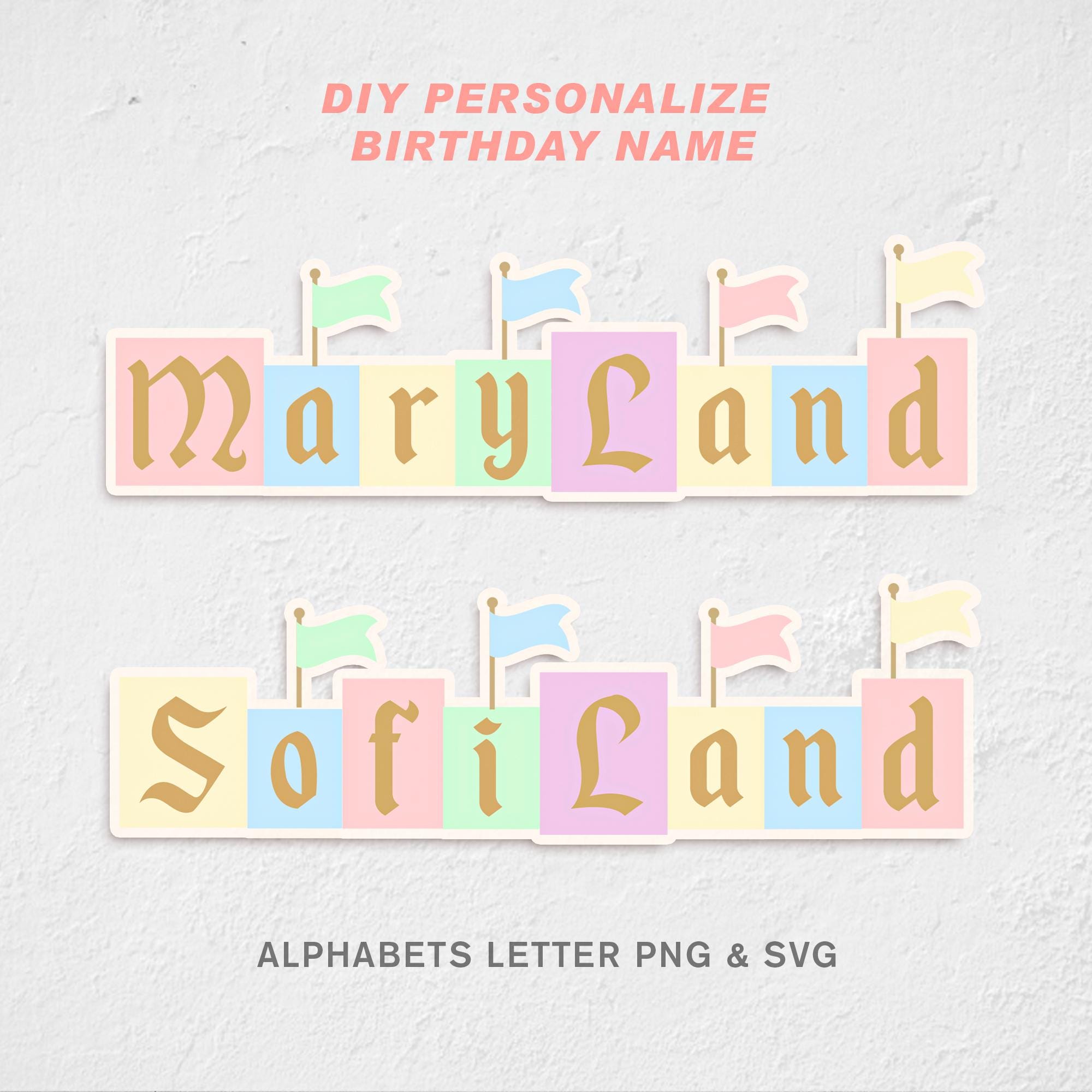 Customizable Disneyland Party Sign Bundle: SVG Fonts, DIY Decor (Digital Download