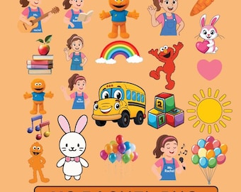 Ms Rachel Cliparts, Ms Rachel SVG, Ms Rachel T shirt Design, Ms Rachel Stickers, Ms Rachel Characters, Printable Cake Toppers & Party Decor
