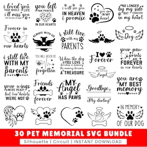 Pacchetto di simboli svg commemorativi per animali domestici, Animale domestico in paradiso, Amante degli animali svg, Simbolo commemorativo per cani svg, Ornamento commemorativo per animali domestici svg, Ricordo per animali domestici svg, Angelo per cani svg