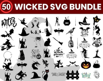 Wicked Musical SVG Bundle: Glitter Witch Clipart (50+ Designs)