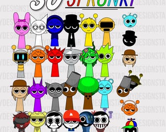 30 Incredibox Sprunki SVG Bundle: Gamer Shirt Design Files (Digital Download)