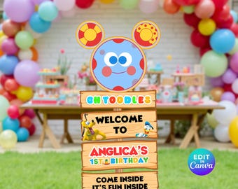 Muis clubhuis feestborden, bord muis clubhuis feest, muis clubhuis babyshower, feestdecoratie, achtergrond muis clubhuis, canvasbewerkbaar