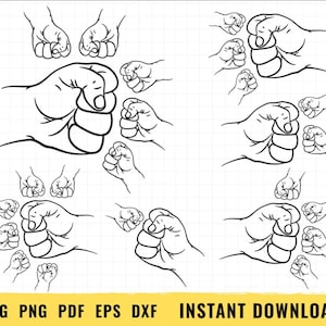 Fist SVG Bundle: Hand Sign Cut Files for Cricut (Digital Download