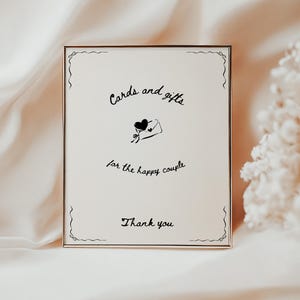 Cards and Gifts Sign Template: Hand-Drawn Whimsical Design (Canva, Digital Download, 5x7 & 8x10) WB1