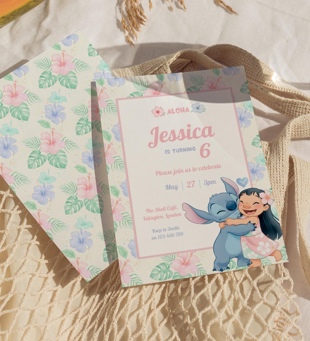 Lilo and Stitch Theme Birthday Invitation, Editable ANY AGE Digital ...