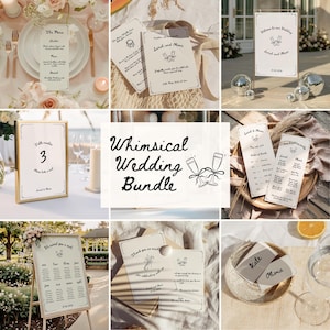 Whimsical Wedding Stationery Bundle: Hand-Drawn Canva Template (Digital Download WB1)