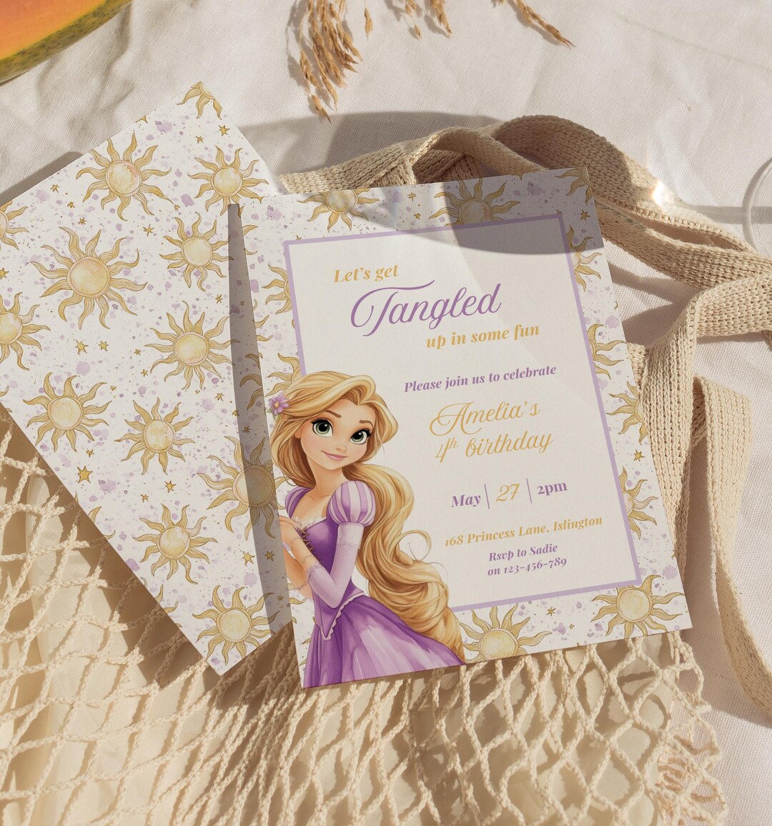 Tangled Rapunzel Birthday Invitation: ANY AGE Princess Party - Canva ...