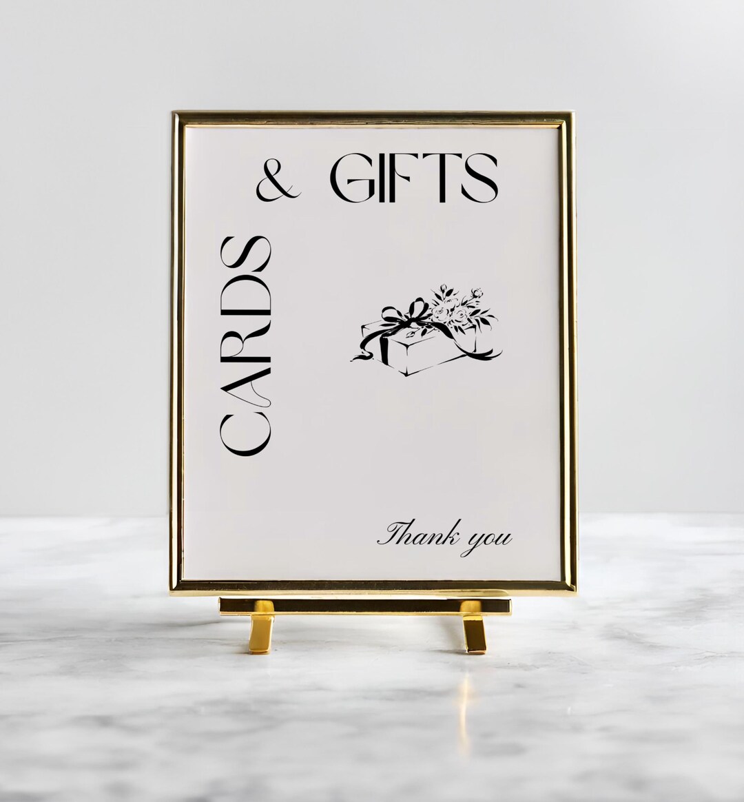 Hand Drawn Cards and Gifts Sign Template, Wedding Card, Gifts, Sign ...