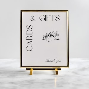 Hand Drawn Cards and Gifts Sign Template, Wedding Card, Gifts, Sign, Handwritten Whimsical Design, Modern, Minimal, Signage, Template, WB3