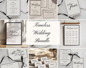 Sjabloonbundel modern bruiloftsbriefpapier: minimalistisch en elegant ontwerp (digitale download, pdf, canva bewerken) WB5