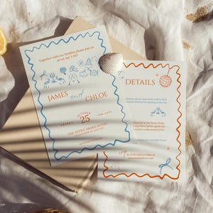 Whimsical Hand-Drawn Wedding Invitation Template (Digital Download)