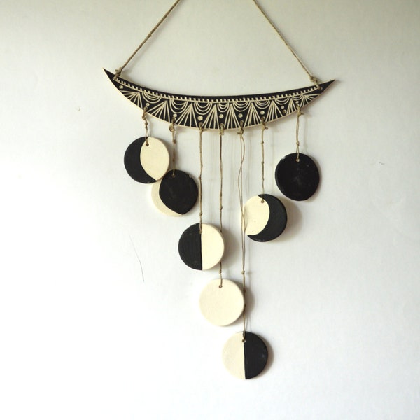 M O O N  P H A S E : handmade ceramic wall hanging