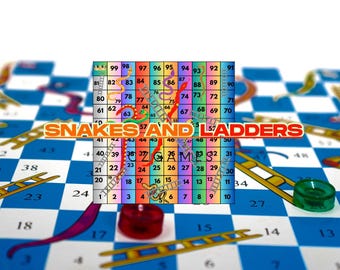 ヘビと梯子ゲーム：家族向けボードゲーム（印刷可能）（PDF）