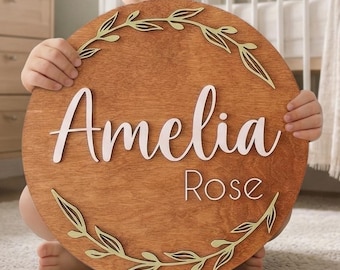 Custom Wooden Name Sign, Birch Wood Nursery Decor