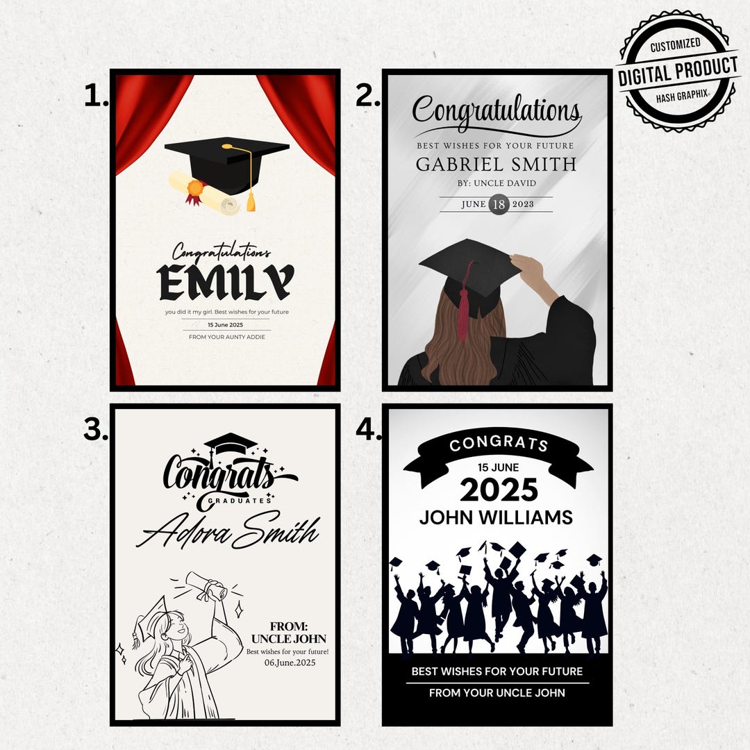 Graduation Card | Any 1 | Printable | Customizable | Gift Card ...