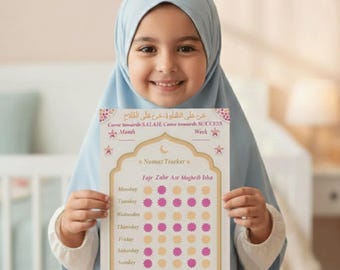 Kids Salah Tracker Instant Download | Islamic Prayer Chart Namaz Tracker | Muslim Kids Weekly Salah Sheet | Printable Prayer Checklist