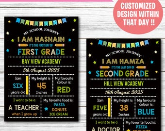 Customizable First Day of School Sign | Last Day of School Sign | Back to School Sign | Printable Custom School Poster | Kids School Sign