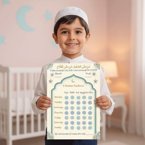 Kids Salah Tracker Instant Download | Islamic Prayer Chart Namaz Tracker | Muslim Kids Weekly Salah Sheet | Printable Prayer Checklist