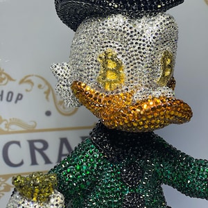 Custom Alec Monopoly Inspired Money Duck Sculpture with Precious Crystals-1,21 feet Statue