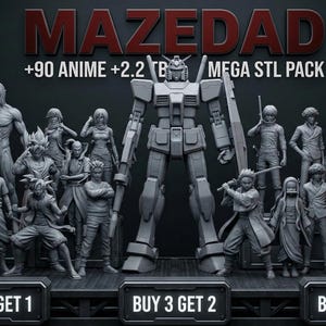 2.2TB アニメ STL パック: +90 アニメ メガコレクション