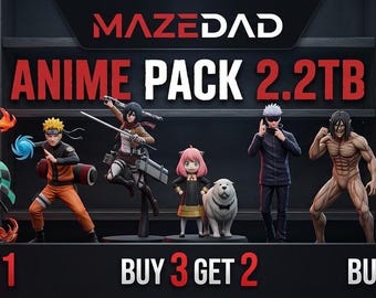 2.2TB Anime STL Pack: +90 Anime Mega Collection