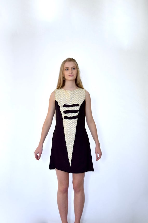 60s Black Iridescent Cream Sequin Insert Majorette Bow Sheath Dress Xs S M  - Etsy