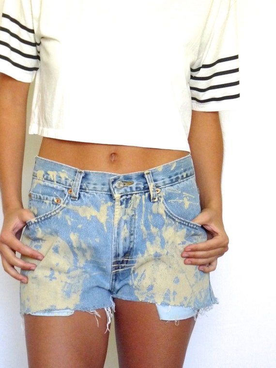 80s Levi's Paint Splatter High Waist Blue Jean Cu… - image 4