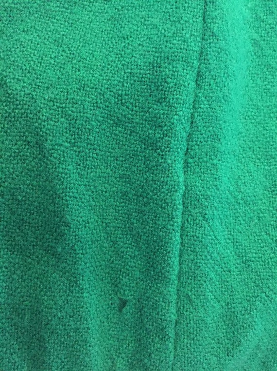 60s Blue Kelly Green Boucle Short Sleeve Sheath D… - image 10