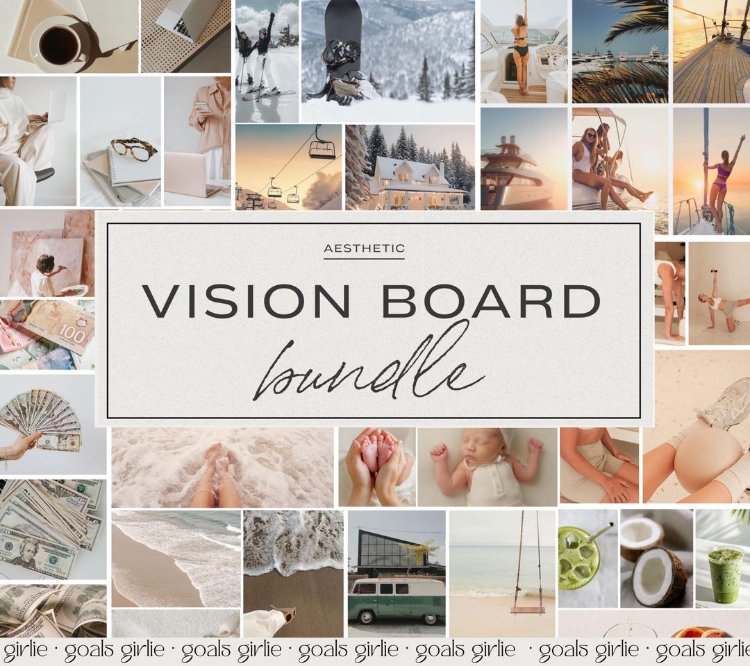 2025 Vision Board Kit for Self Development - Printable Vision Board ...