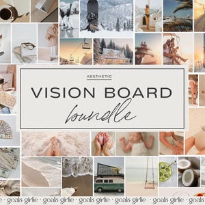 2025 Vision Board Kit for Self Development - Printable Vision Board Photos - Vision Board Words & Vision Board Quotes for Goal Planner Board
