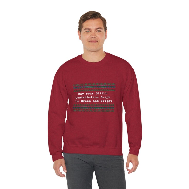 Nerdy Programmer Ugly Sweater Office Humor Antique Cherry Red