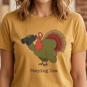 Peeping Tom birdwatching tee | Funny Thanksgiving Turkey Tee