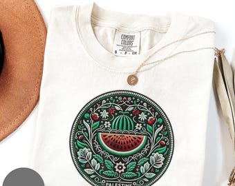 Palestine Solidarity Comfort Farben Shirt: Wassermelone, Flagge, Menschrecht