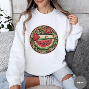 Tee Sweatshirt & Hoodie Solidarity Palestine - Save Gaza - Color Design Palestinian Flag Watermelon Symbol Freedom - Human Rights