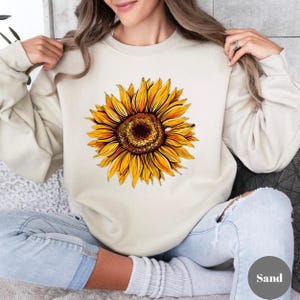 Sunflower Sweatshirt: Women&#39;s Floral Garden Shirt