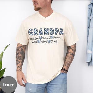 Personalized Grandpa Shirt Patriotic 4th of July Grandpa Shirt,Comfort Colors Patriotic Papa 4th Of JulyGrandpa Papa And Grandkid Name Shirt